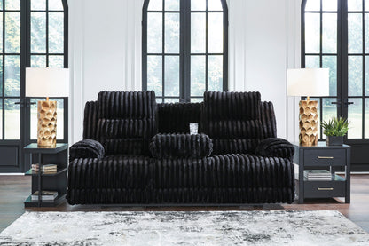Technique Reclining Power Sofa with Drop Down Table