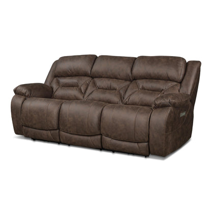 Valor Brown Power Sofa