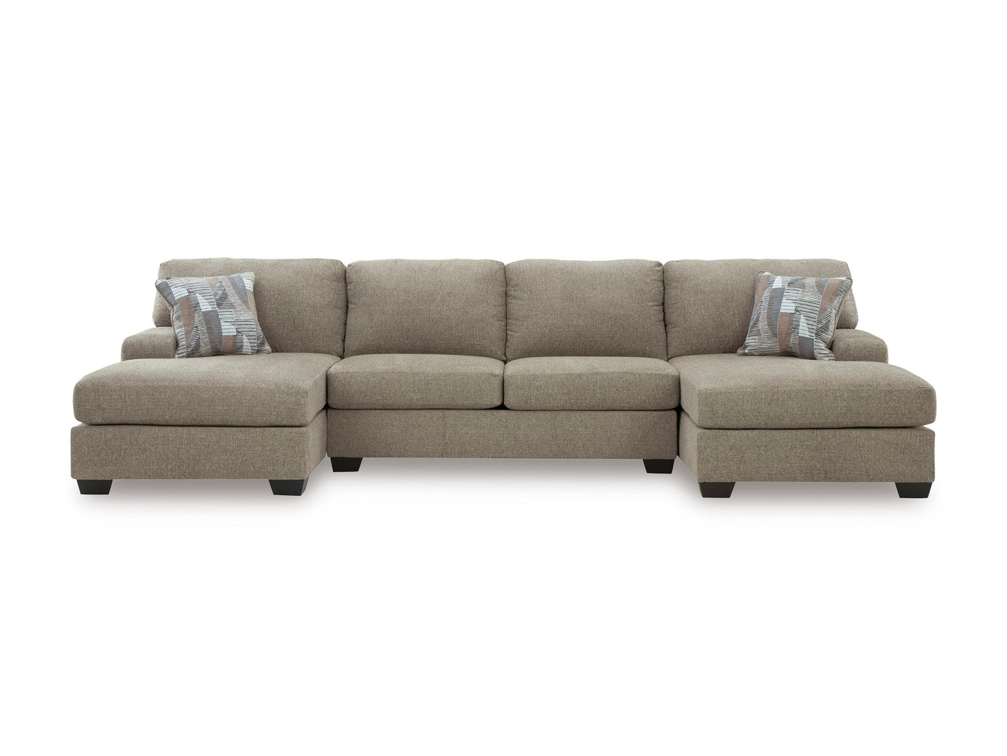 Newellen 3-Piece Sectional with Double Chaise Hemp