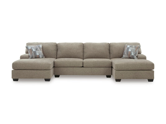Newellen 3-Piece Sectional with Double Chaise Hemp