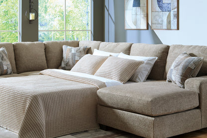 Newellen 3-Piece Right-Facing Sleeper Sectional with Chaise Hemp