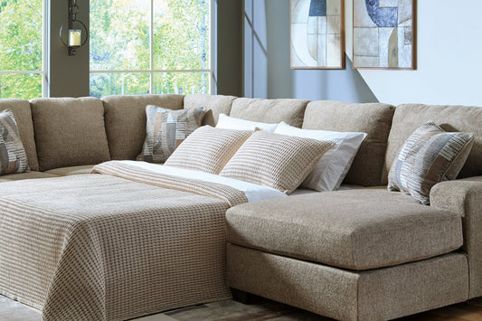 Newellen 3-Piece Right-Facing Sleeper Sectional with Chaise Hemp