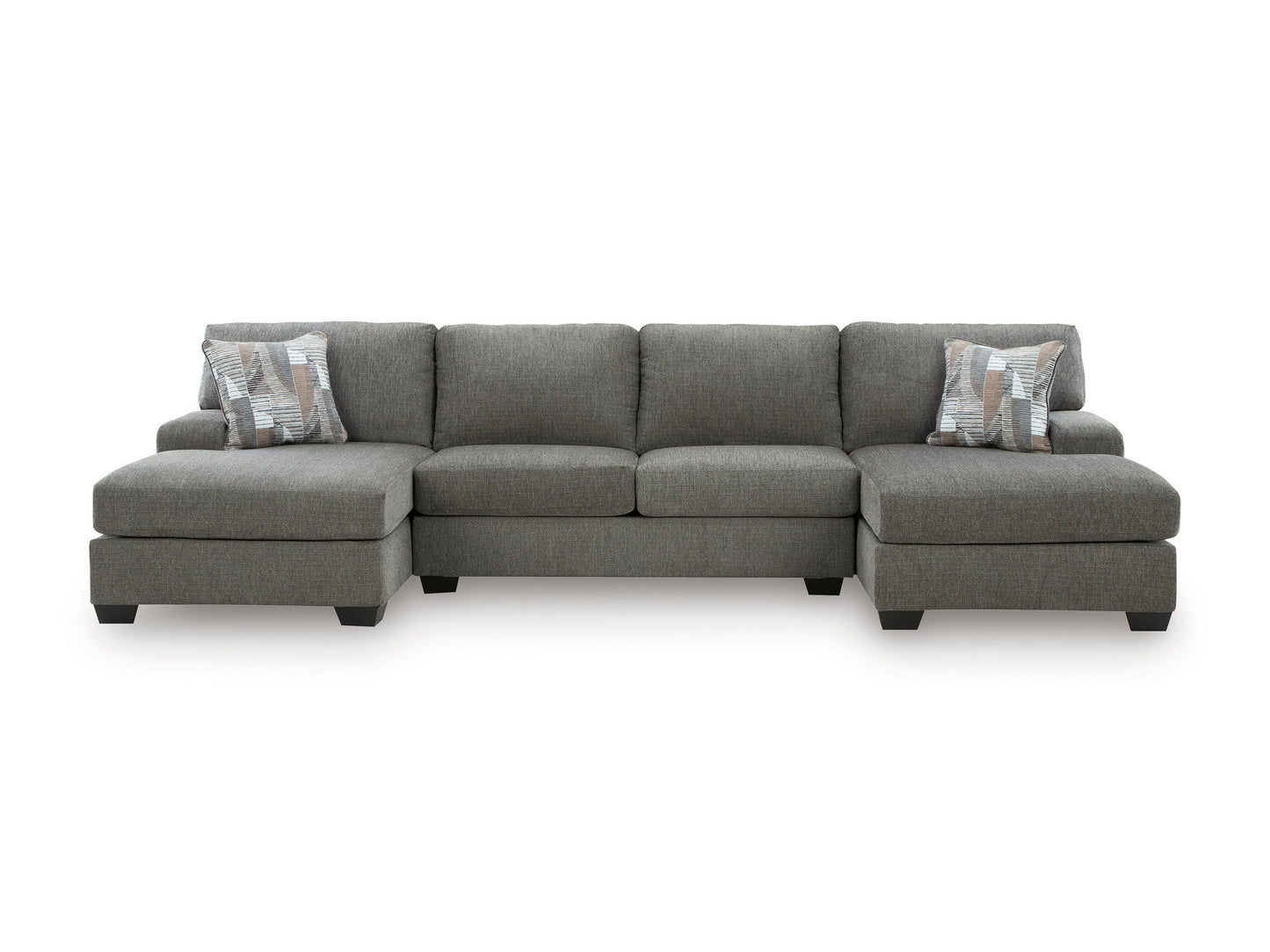 Newellen 3-Piece Sectional with Double Chaise Greystone