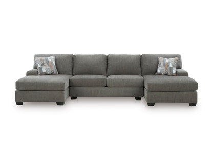 Newellen 3-Piece Sectional with Double Chaise Greystone