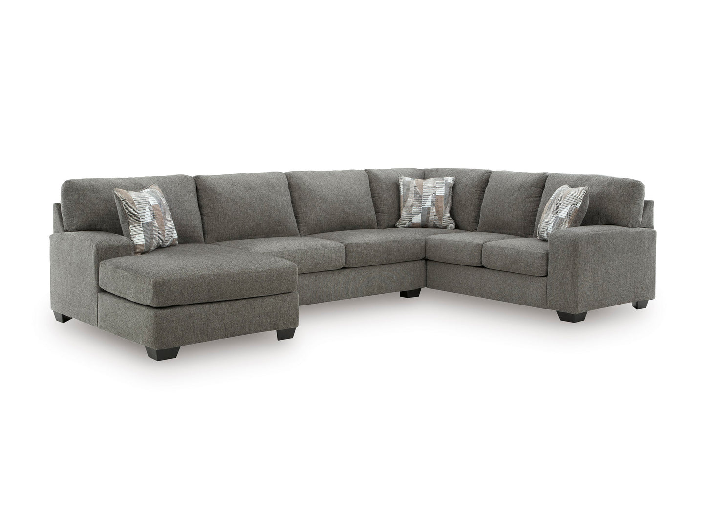 Newellen 3-Piece Left-Facing Sectional with Chaise Greystone