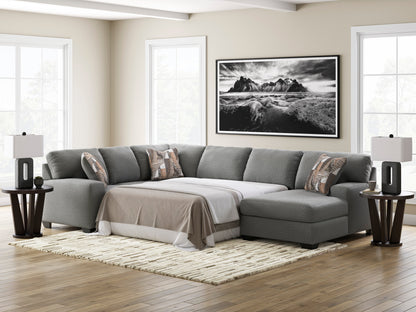 Newellen 3-Piece Right-Facing Sleeper Sectional with Chaise Greystone