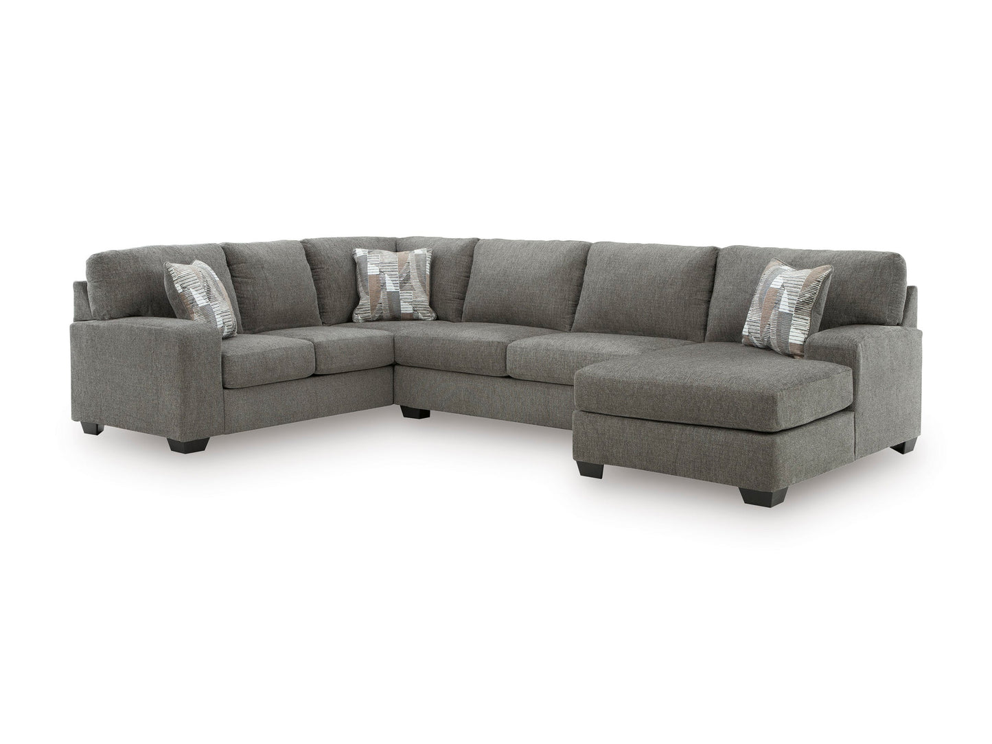 Newellen 3-Piece Right-Facing Sectional with Chaise Greystone