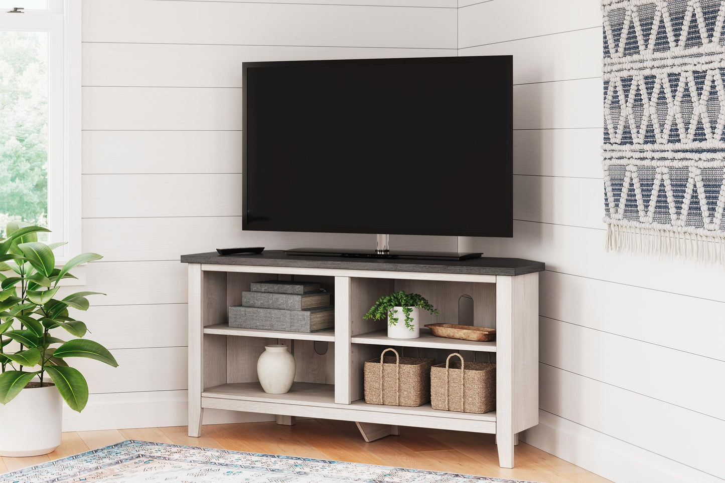 Dorrinson 48" Corner TV Stand - 2 Shelves