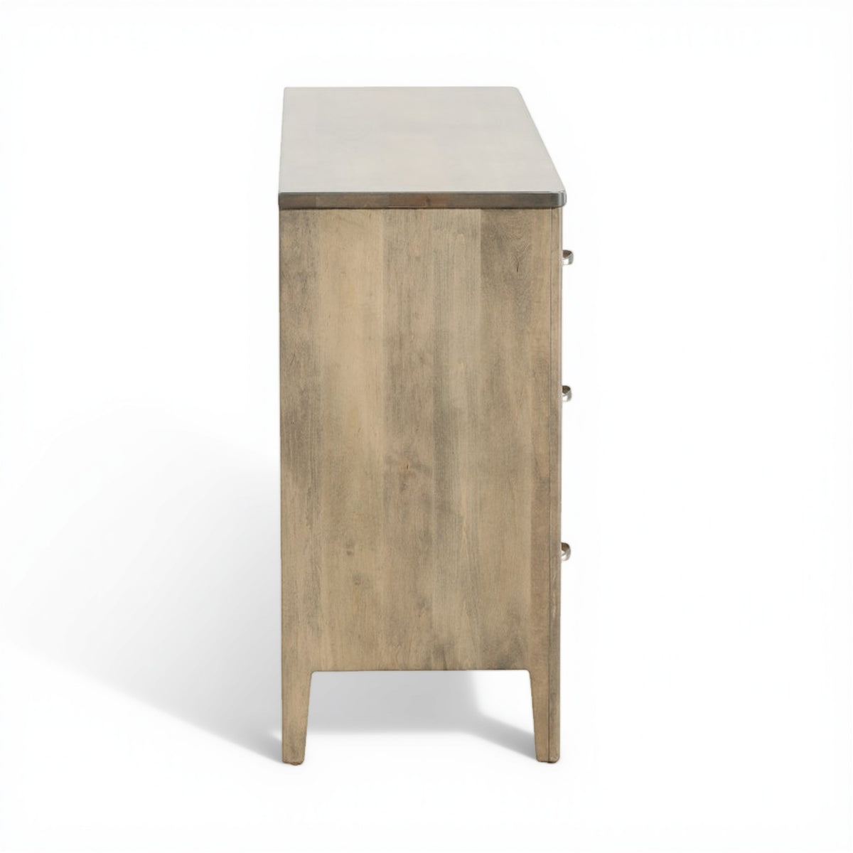 Artisan dresser side panel with straight legs and smooth wood finish