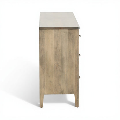 Artisan dresser side panel with straight legs and smooth wood finish