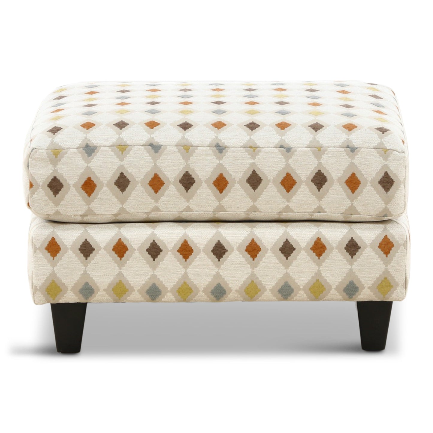 Ginger Accent Ottoman Geometric