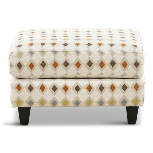 Ginger Accent Ottoman Geometric