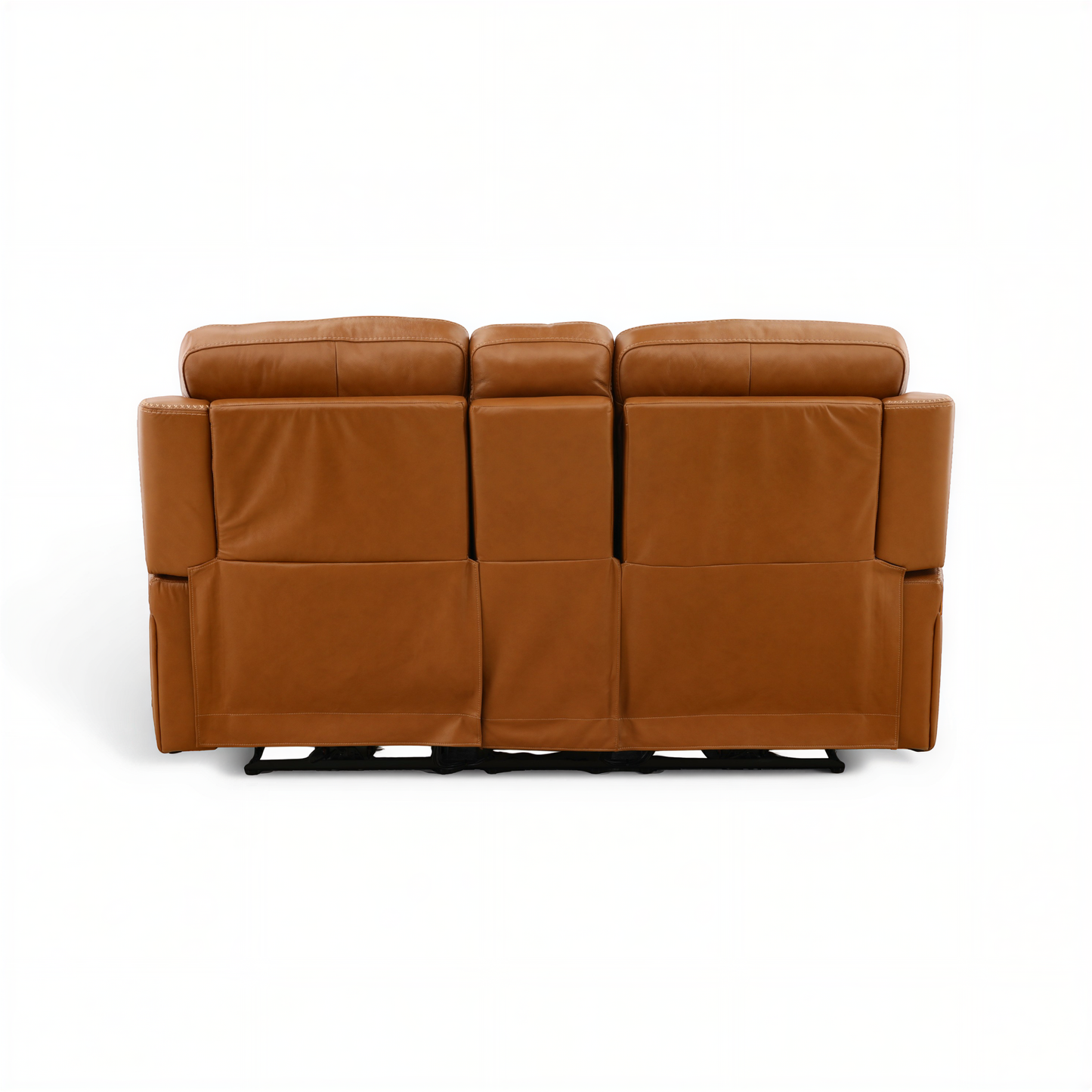 Hampton Leather Home Theater Console Loveseat
