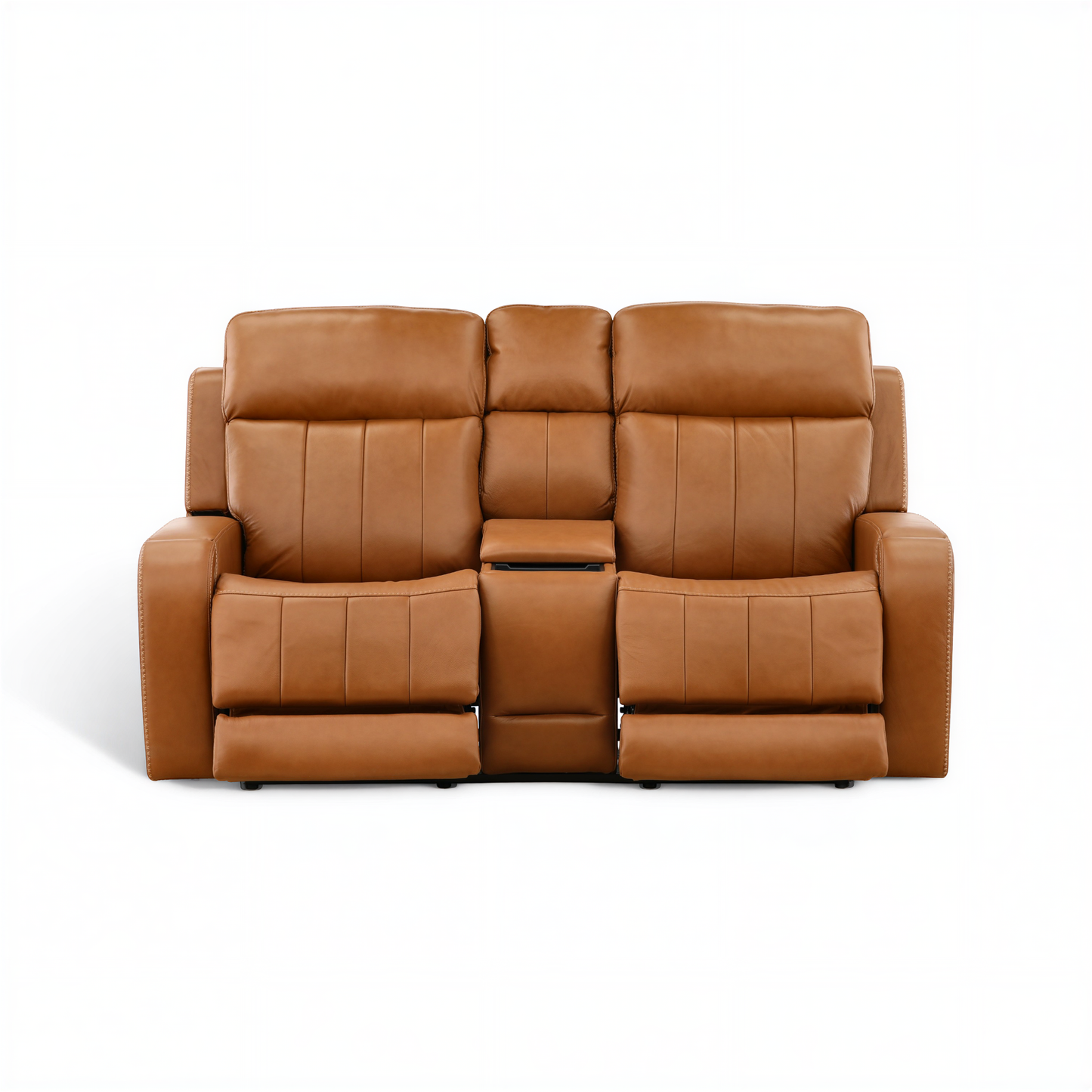 Hampton Leather Home Theater Console Loveseat