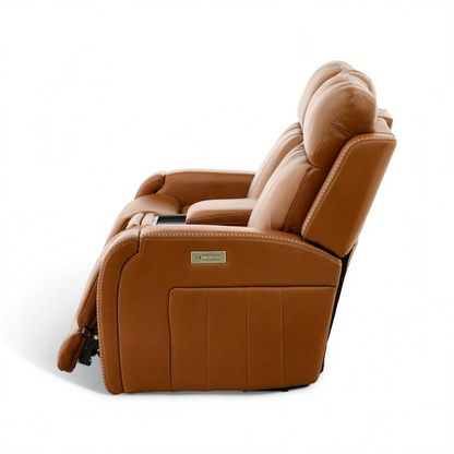 Hampton Leather Home Theater Console Loveseat