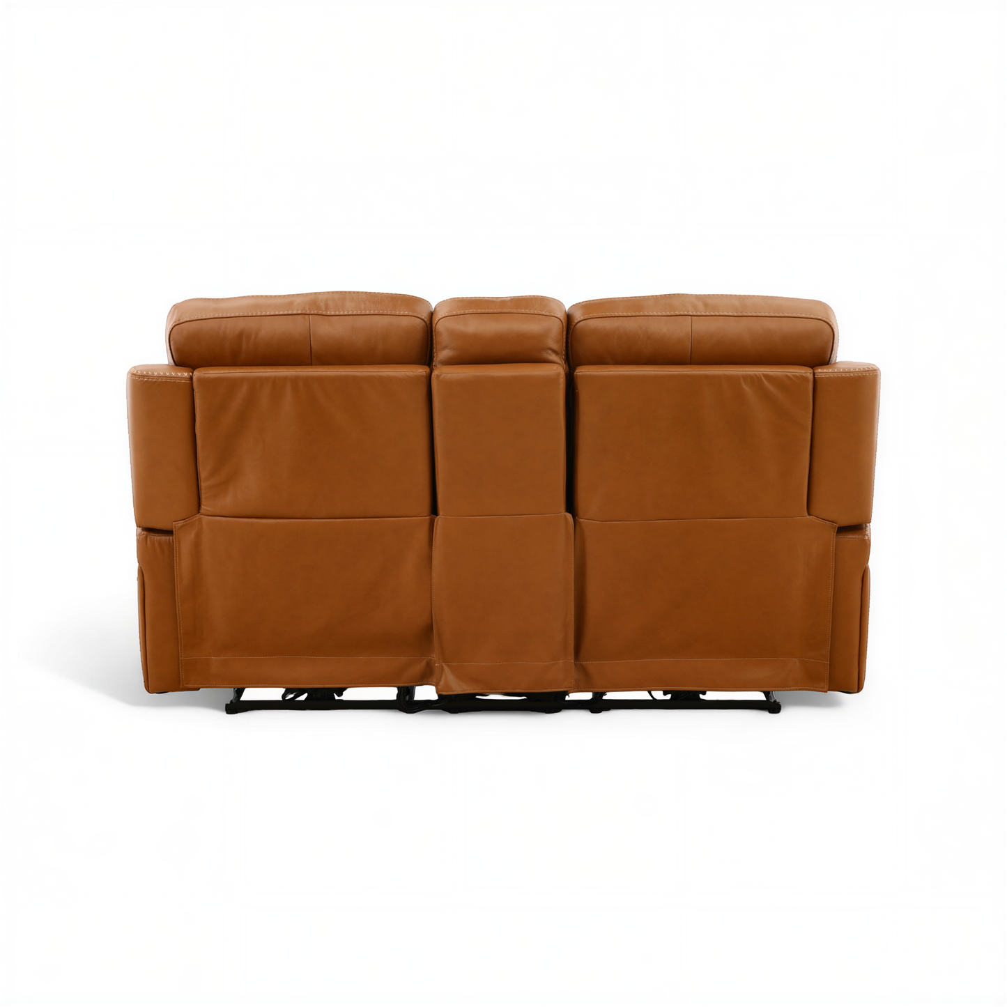 Hampton Leather Home Theater Console Loveseat