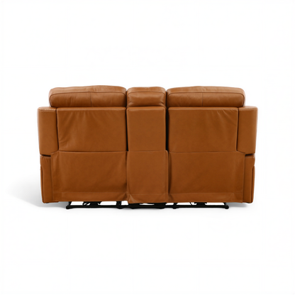 Hampton Leather Home Theater Console Loveseat