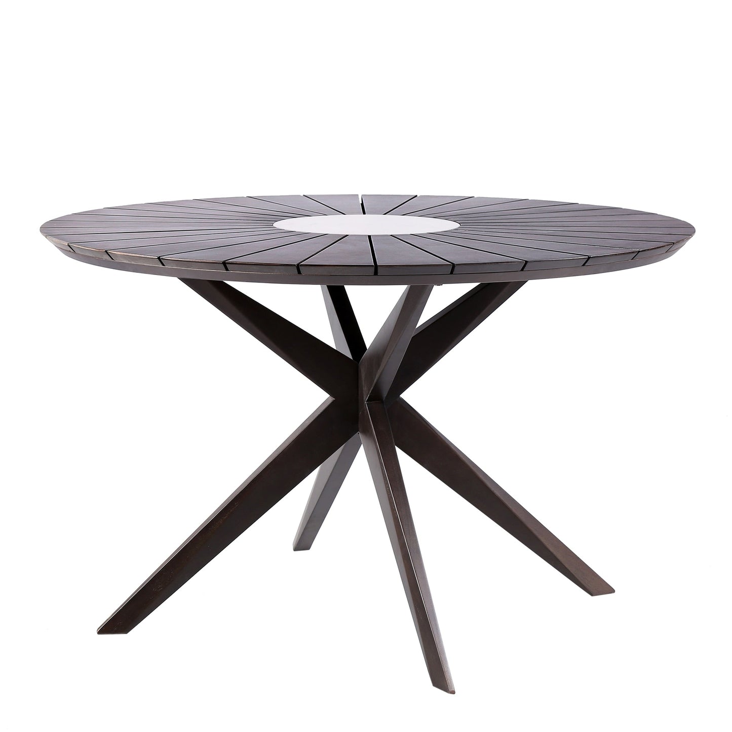 Sachi and Nabila Outdoor 5 Piece Dark Eucalyptus and Concrete Dining Set