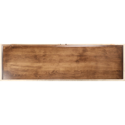 Medium brown wood dresser drawer front panel with horizontal wood grain