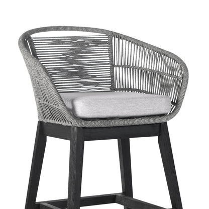 Tutti Frutti Indoor Outdoor Counter Height Bar Stool in Black Brushed 