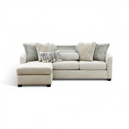 Forte Sofa Chaise with Drop-Down Table Cream