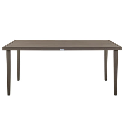 Silvana Outdoor Aluminum Gray Rectangle Dining Table