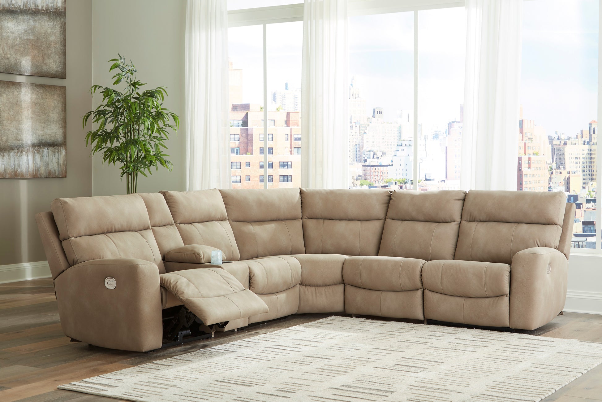 Next-Gen DuraPella 6-Piece Power Reclining Console Sectional
