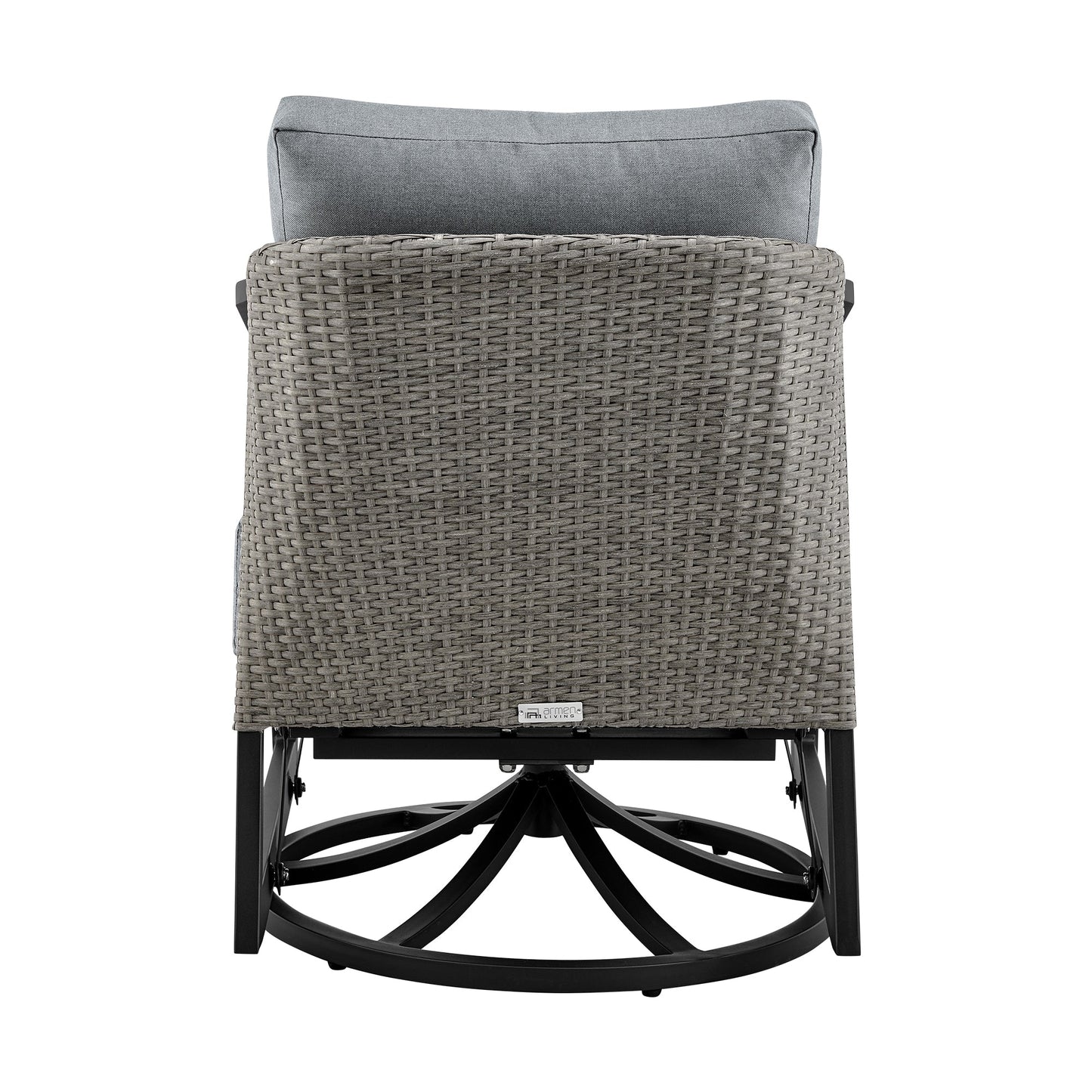 Aileen Outdoor Patio Swivel Lounge Chair in Aluminum with Gray Cushions