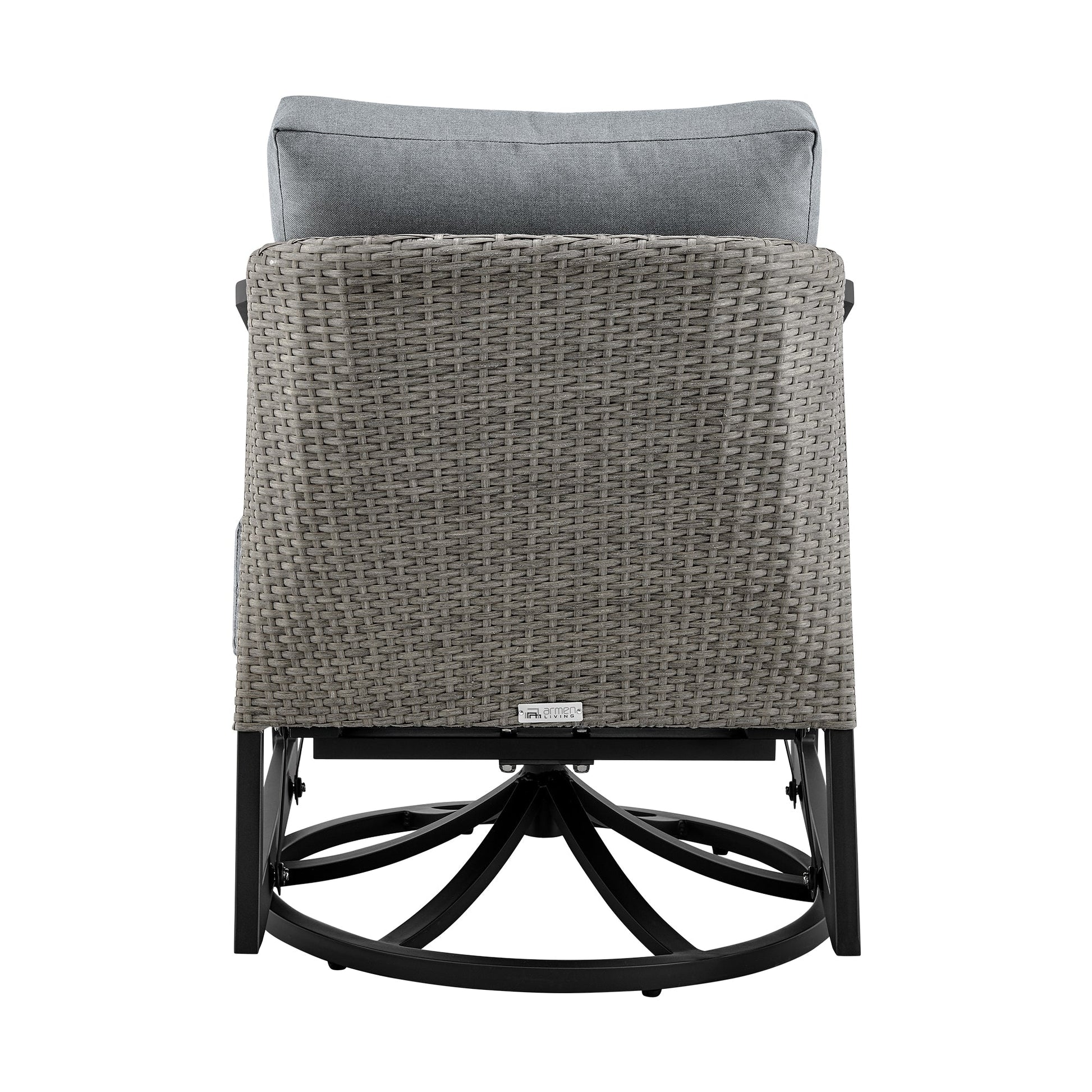 Aileen Outdoor Patio Swivel Lounge Chair in Aluminum with Gray Cushions