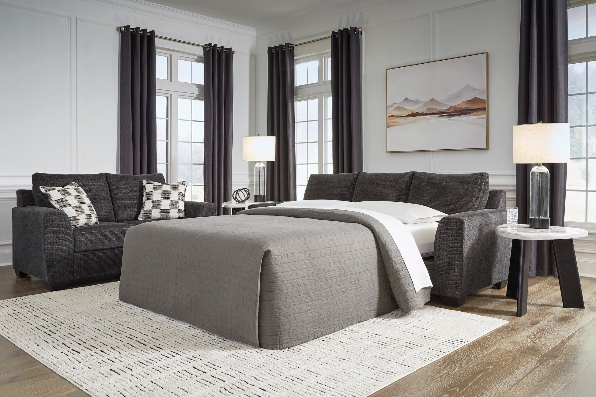 Loreo Queen Sleeper Sofa Ebony