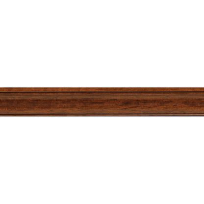 Dark wood mirror frame molding, top edge detail