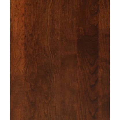 Close-up of brown wood nightstand panel with visible grain pattern