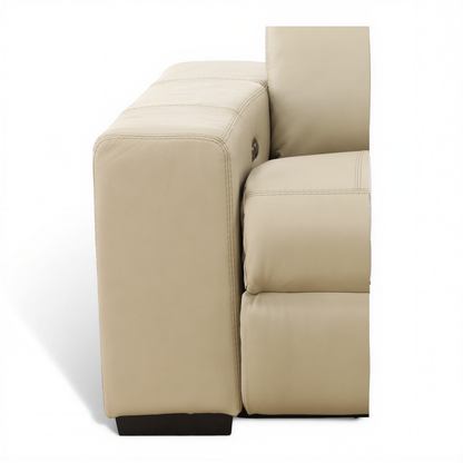 Evren Power Leather Console Loveseat