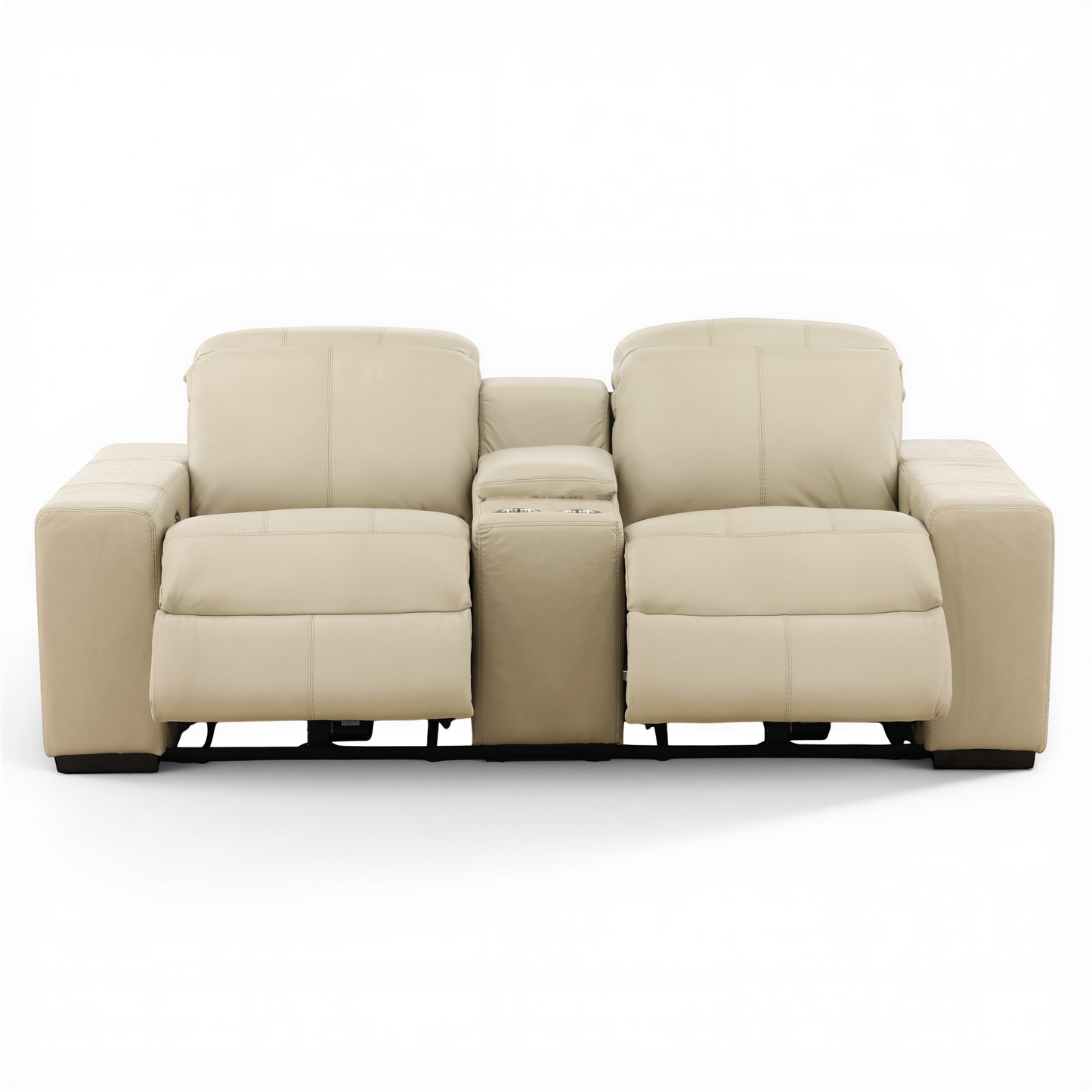 Evren Power Leather Console Loveseat