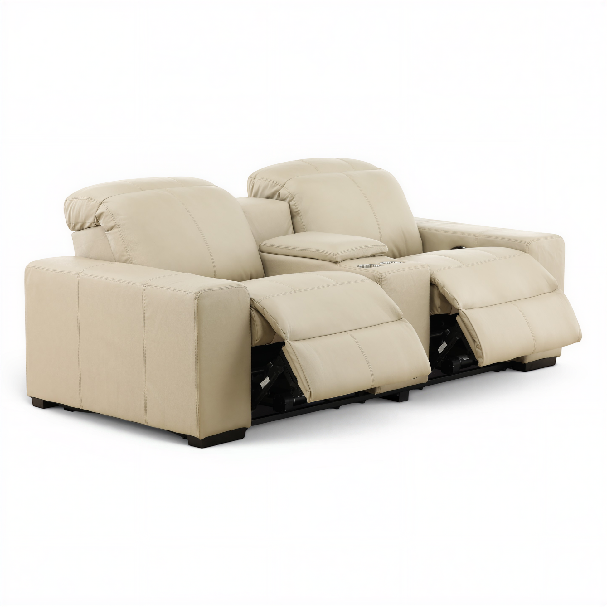 Evren Power Leather Console Loveseat