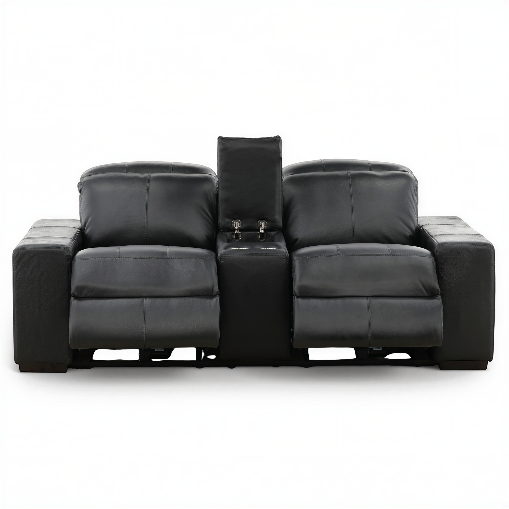 Evren Power Leather Console Loveseat