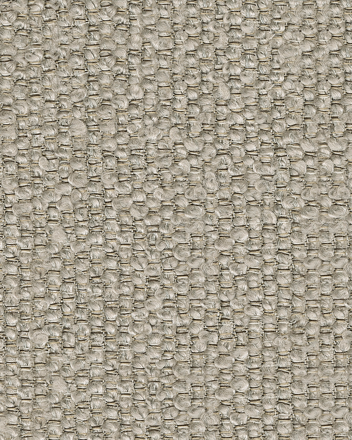 Light beige boucle upholstery fabric close-up with looped textured surface