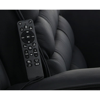 Leather recliner remote control with button panel and icons