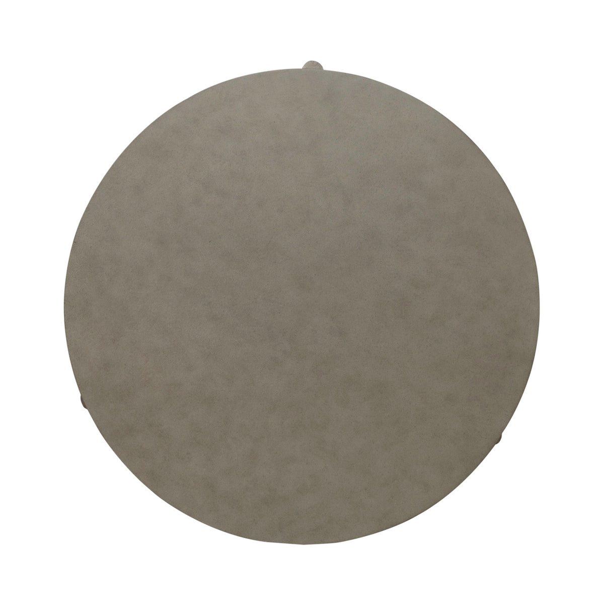 Round gray coffee table tabletop with smooth suede-like finish