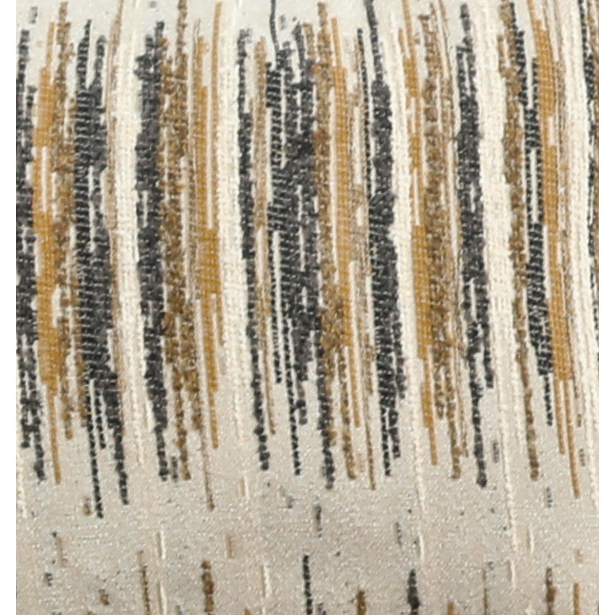 Striped accent pillow fabric with cream, black, and tan abstract lines