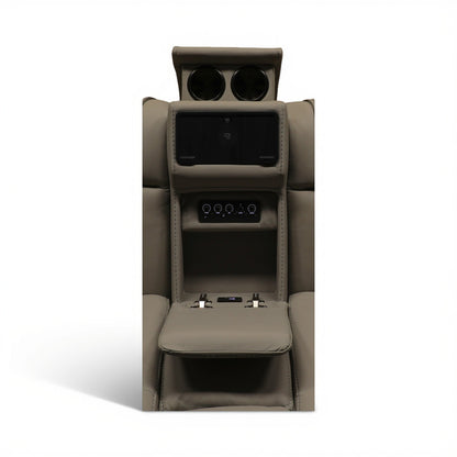 Power reclining console loveseat armrest with cup holders and control panel