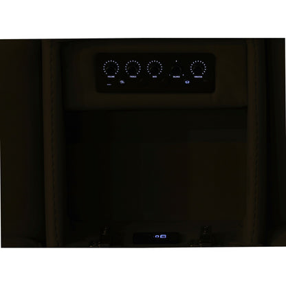 Power reclining console control panel with five illuminated dial knobs