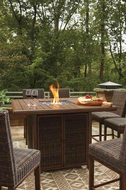 Paradise Trail Outdoor Dining Table with Fire Pit