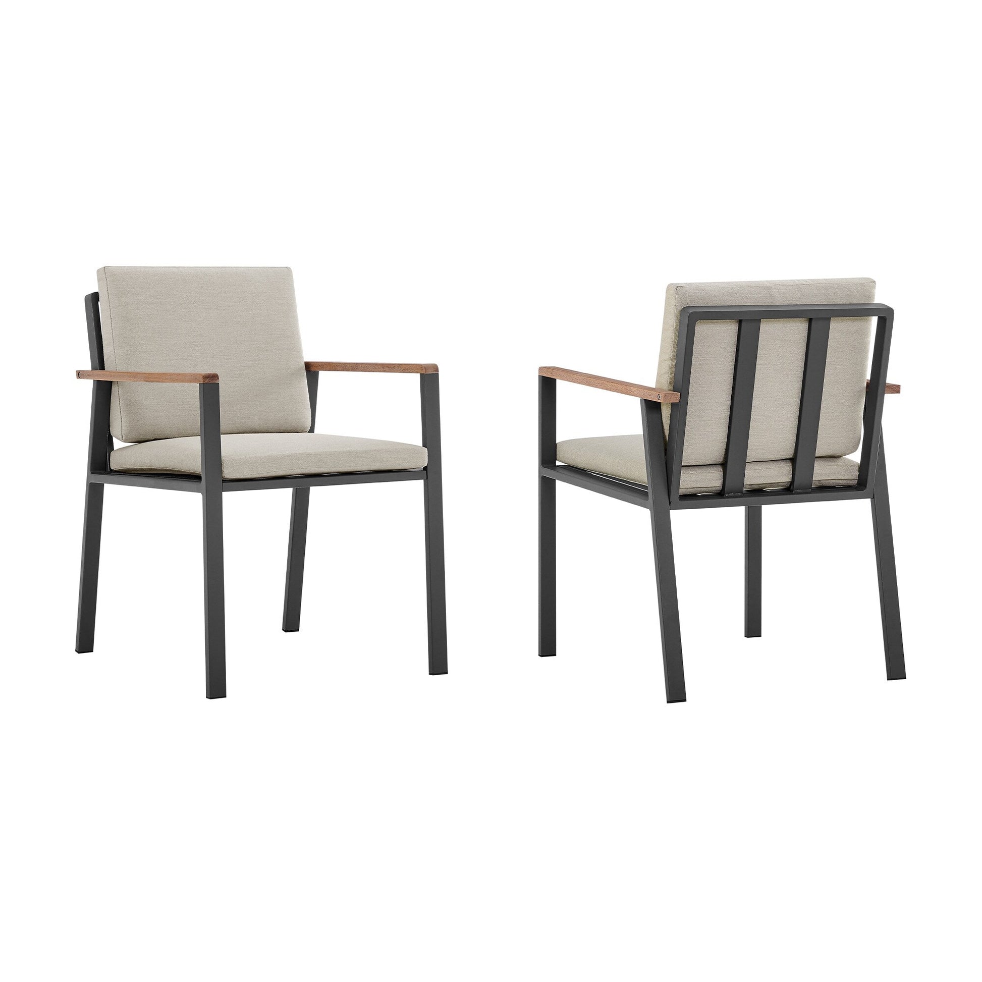 Nofi Outdoor Patio Dining Chair (Set of 2)