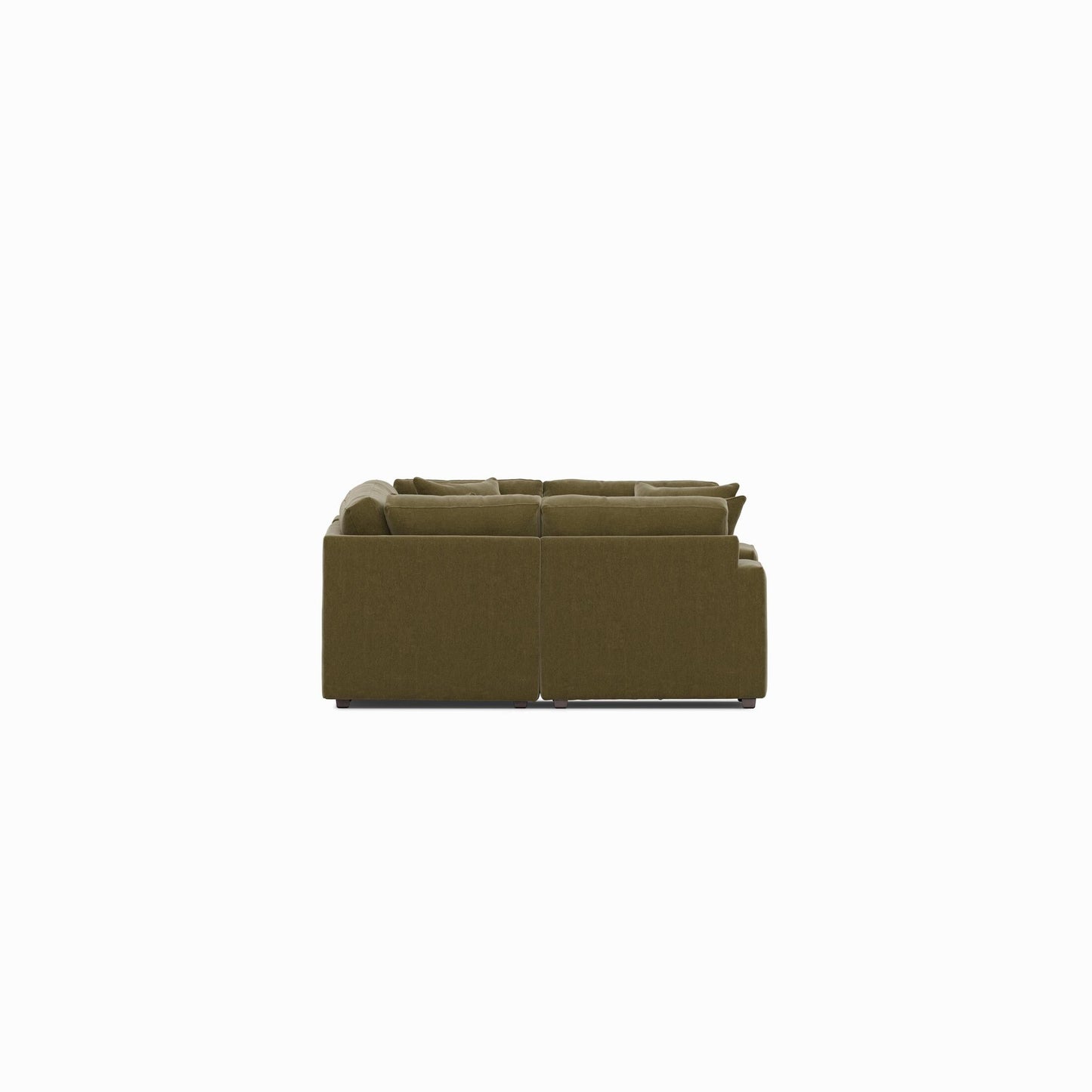 Olive modular sectional sofa corner loveseat with tufted back cushions