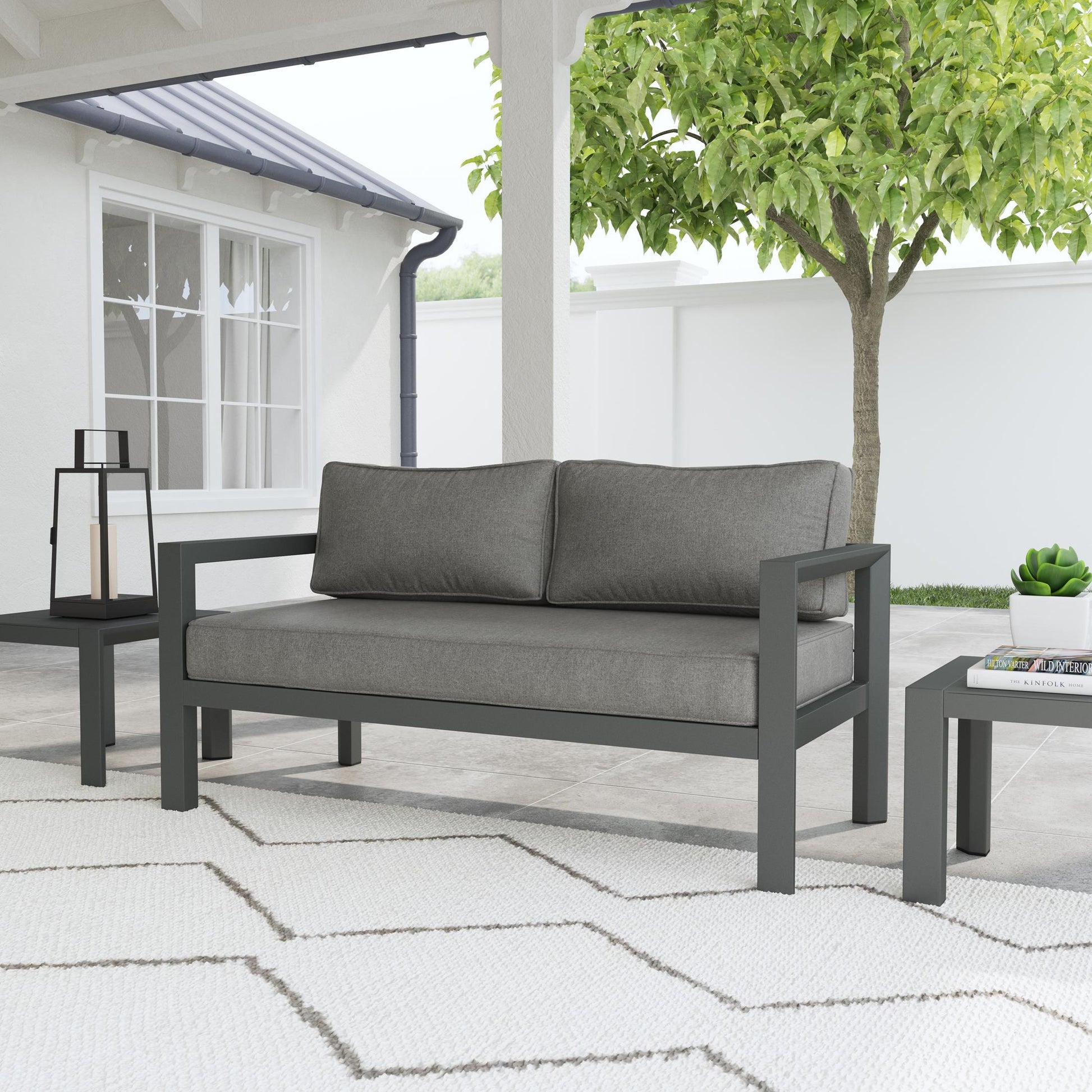 Grayton Outdoor Aluminum Loveseat