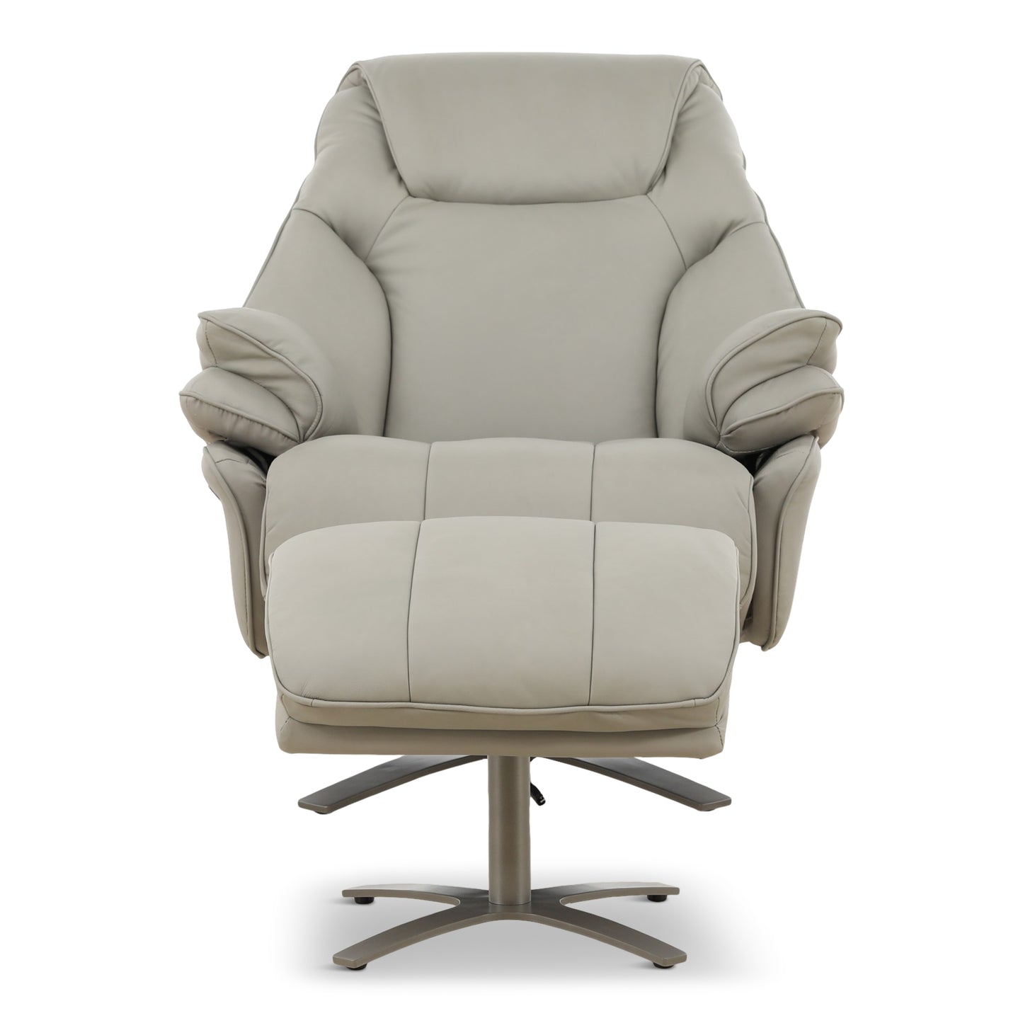 Cayman Leather Power Swivel Chair with Ottoman