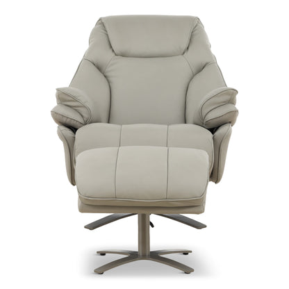 Cayman Leather Power Swivel Chair with Ottoman