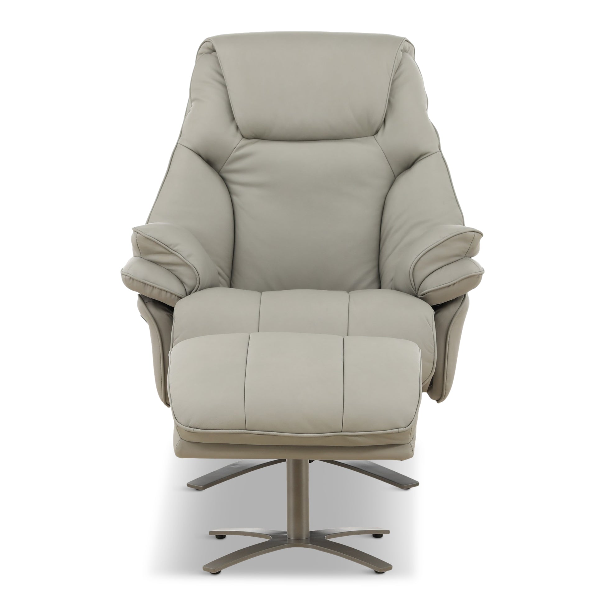 Cayman Leather Power Swivel Chair with Ottoman
