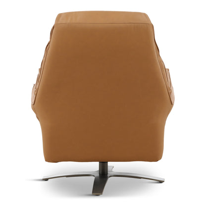 Cayman Leather Power Swivel Chair with Ottoman